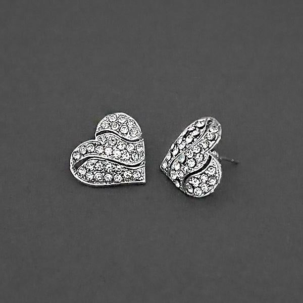 Kriaa Silver Plated White Austrian Stone Assorted Stud Earrings - 1310750