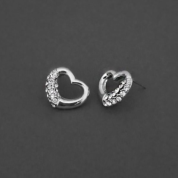 Kriaa Silver Plated White Austrian Stone Assorted Stud Earrings - 1310752