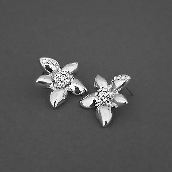 Kriaa Silver Plated White Austrian Stone Assorted Stud Earrings - 1310754