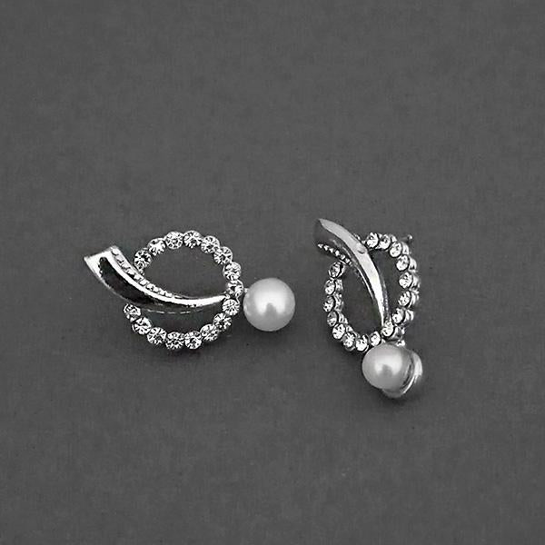 Kriaa Silver Plated White Austrian Stone Assorted Stud Earrings - 1310756
