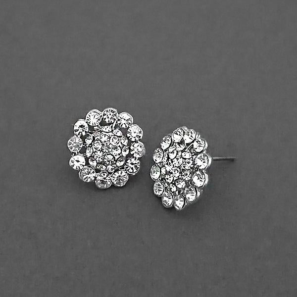 Kriaa Silver Plated White Austrian Stone Assorted Stud Earrings - 1310757