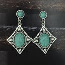 Urthn Silver Plated Beads Dangler Earrings