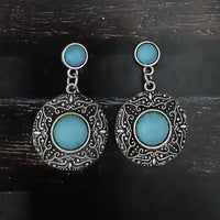 Urthn Silver Plated Beads Dangler Earrings