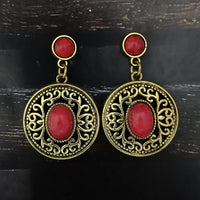 Urthn Gold Plated Beads Dangler Earrings