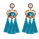 Jeweljunk Blue Stone Gold Plated Earrings - 1310949B