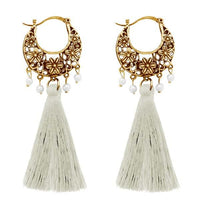 Jeweljunk White Thread Gold Plated Earrings - 1310951D