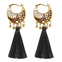 Tip Top Fashions Gold Plated Grey Thread Earrings - 1310953A