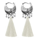 Jeweljunk Rhodium Plated White Thread Earrings - 1310954D