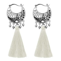 Jeweljunk Rhodium Plated White Thread Earrings - 1310954D