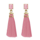Jeweljunk Gold Plated Pink Thread Earrings - 1310961B