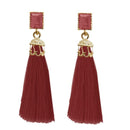 Jeweljunk Gold Plated Brown Thread Earrings - 1310961G