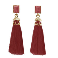 Jeweljunk Gold Plated Brown Thread Earrings - 1310961G