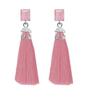 Jeweljunk Silver Plated Pink Thread Earrings - 1310962A