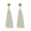 Jeweljunk Gold Plated White Thread Earrings - 1310963D