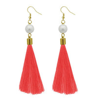 Jeweljunk Peach Gold Plated Thread Earrings - 1310964F