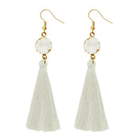 Jeweljunk White Gold Plated Thread Earrings - 1310965E