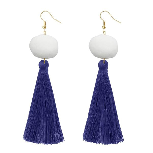Tip Top Fashions Blue Thread Gold Plated Earrings - 1310966B