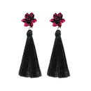 Jeweljunk Black Thread Gold Plated Tassel Earrings - 1310969B