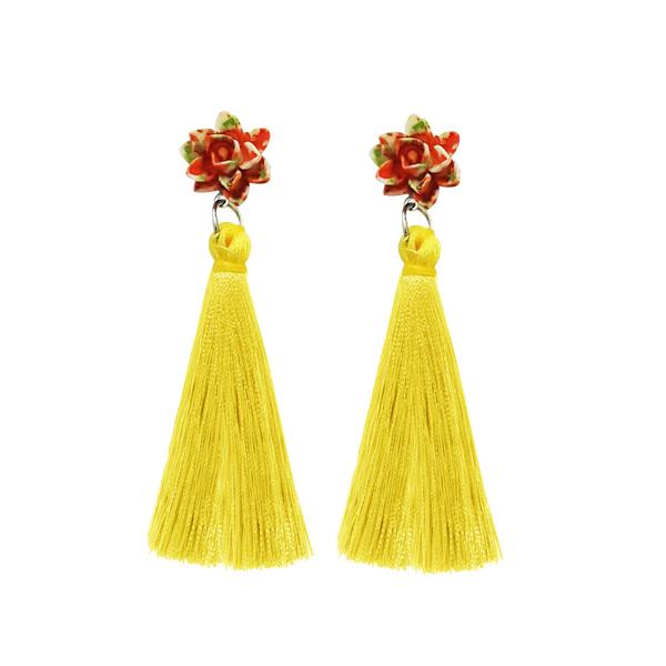 Jeweljunk Yellow Thread Gold Plated Earrings - 1310969E