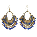 Kriaa Antique Gold Plated Afghani Beaded Dangler Earrings - 1311001E