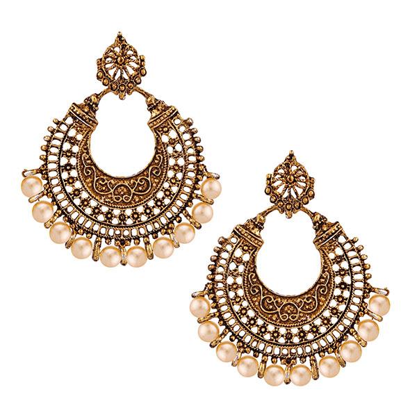 Jeweljunk Antique Gold Plated Afghani Earrings - 1311022L