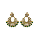Jeweljunk Green Beads Antique Gold Plated Afghani Earrings - 1311026L