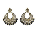 Jeweljunk Black Beads Antique Gold Plated Afghani Earrings - 1311051C