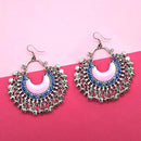 Jeweljunk Blue Meenakari Afghani Earrings - 1311053K
