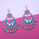 Jeweljunk Pink Meenakari Afghani Earrings - 1311054R