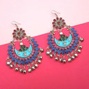 Jeweljunk Silver Plated Multi Meenakari Afghani Earrings - 1311054U