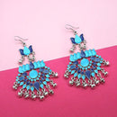 Jeweljunk Silver Plated Multi Meenakari Afghani Earrings - 1311059H