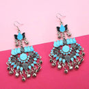 Jeweljunk Black & Blue Meenakari Afghani Earrings - 1311059M