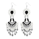 Jeweljunk Silver Plated White Meenakari Afghani Earrings - 1311061A