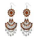 Jeweljunk Brown Meenakari Silver Plated Afghani Earrings - 1311061G