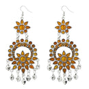 Jeweljunk Silver Plated Brown Menakari Afghani Earrings - 1311062C