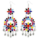 Jeweljunk Silver Plated Multi Meenakari Afghani Earrings - 1311062H