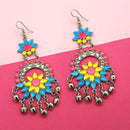 Jeweljunk Silver Plated Multi Meenakari Afghani Earrings - 1311062K