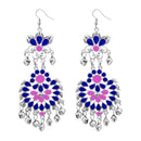 Jeweljunk Blue Meenakari Silver Plated Afghani Earrings - 1311065D