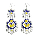 Jeweljunk Blue Meenakari Silver Plated Afghani Earrings - 1311065F