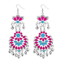 Jeweljunk Pink Meenakari Silver Plated Afghani Earrings - 1311065G