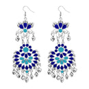 Jeweljunk Blue Meenakari Silver Plated Afghani Earrings - 1311065J