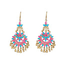 Jeweljunk Pink Meenakari Gold Plated Afghani Earrings - 1311066E