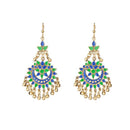 Jeweljunk Green Meenakari Gold Plated Afghani Earrings - 1311066I
