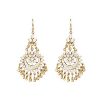 Jeweljunk Gold Plated White Meenakari Afghani Earrings - 1311066J