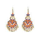 Jeweljunk Orange Meenakari Gold Plated Afghani Earrings - 1311066K