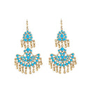 Jeweljunk Blue Meenakari Gold Plated Afghani Earrings - 1311067A