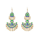 Jeweljunk Green Meenakari Gold Plated Afghani Earrings - 1311067B