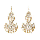 Jeweljunk White Meenakari Gold Plated Afghani Earrings - 1311067F