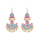 Jeweljunk Pink Meenakari Gold Plated Afghani Earrings - 1311067H