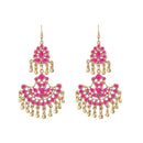 Jeweljunk Pink Meenakari Gold Plated Afghani Earrings - 1311067J